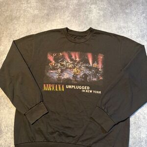 Nirvana Unplugged in New York Long Sleeve Graphic Sweatshirt Men XL